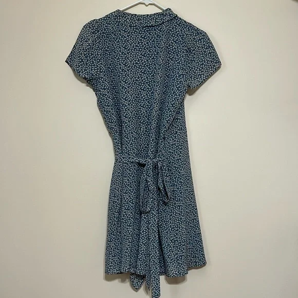 Madewell Silk Ruffle-Edge Wrap Dress Sz Small - Picture 7 of 10